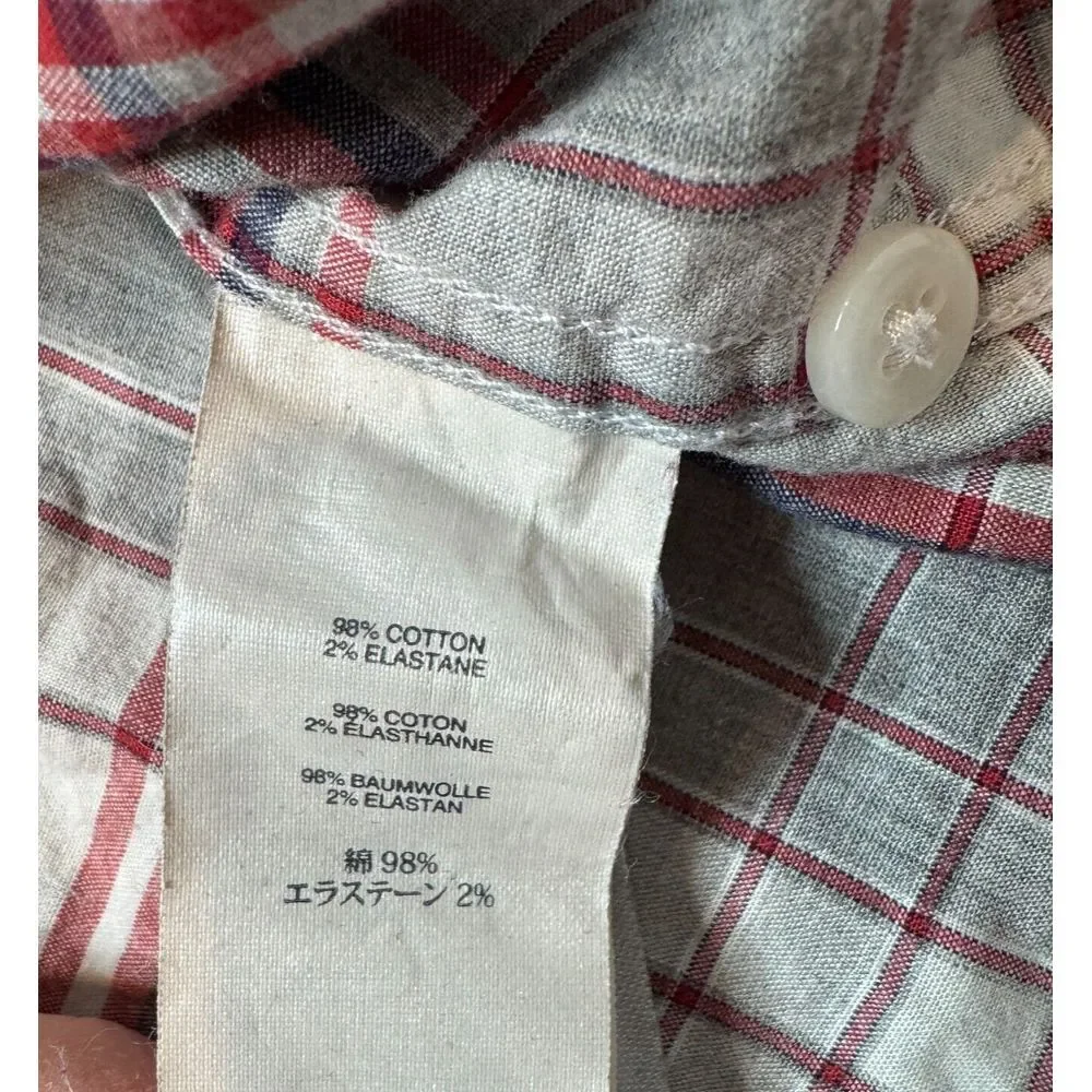 Secret Wash Shirting Sewn For J. Crew Stretch Button Down Shirt Plaid Men's‎ XL